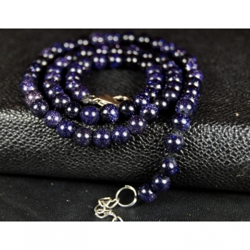 Kaufen Halskette Collier Kette Edelstein Aventurin dunkelviolett Black Butterfly Länge 50cm. Bild 3