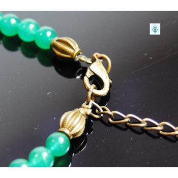 Buy Set: Armband+Collier Kette Jade Länge 65cm smaragdgrün. Picture 3