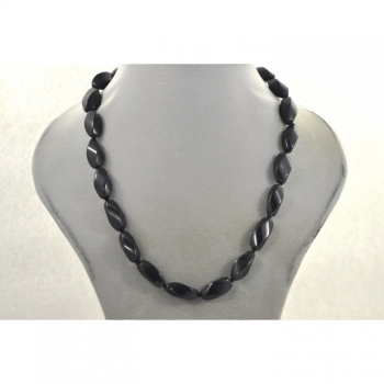 Kaufen Halskette Collier Kette Quarz Länge 46cm schwarz. Bild 2