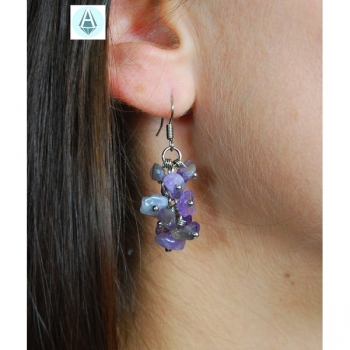 Kaufen Ohrhänger Edelstein Amethyst Länge 40mm, violett, lila. Bild 2