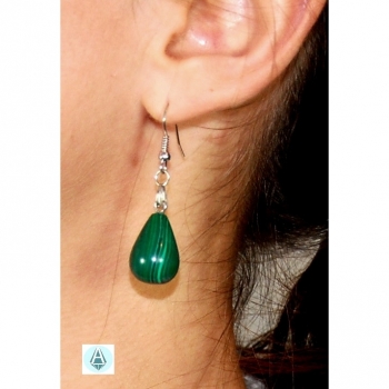 Kaufen Ohrhänger Edelstein Malachit Länge 43mm, romantisch smaragdgrün. Bild 1