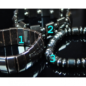 Kaufen Armband Edelstein Hematite schwarz massiv unisex. Bild 3