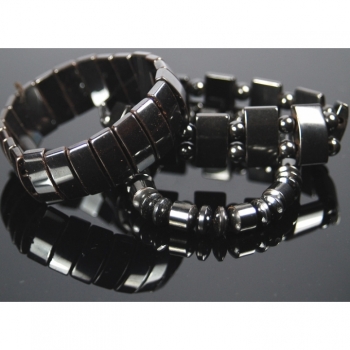 Kaufen Armband Edelstein Hematite schwarz massiv unisex. Bild 3