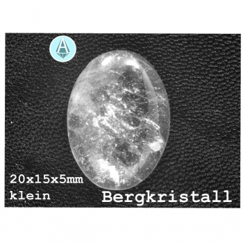 Kaufen Edelstein Bergkristall Cabochon 20x15x5mm weiss durchsichtig. Bild 1