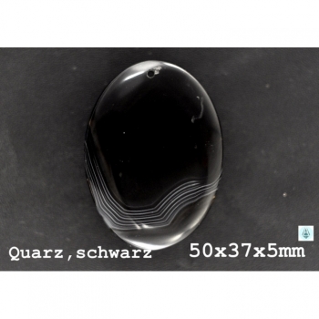 1st. Gemstone pendant quartz, black 50x37x5mm