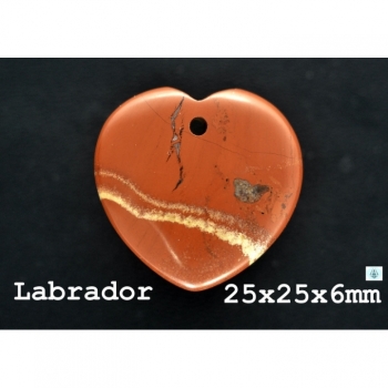 1st. Gemstone pendant Labrador, brown 25x25x6mm