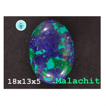 Malachite gemstone 18x13x5 emerald green, turquoise