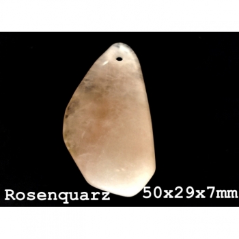 1st. Gemstone pendant rose quartz 50x29x7mm