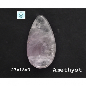 1st. Cabochon gemstone amethyst 23x18x3mm roselila