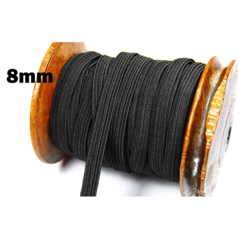 SALE!Elastic rubber band, rubber cord color black, width 8mm