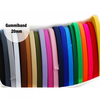 Buy Elastische Gummiband Breite 20mm  20 Farben im Angebot. Picture 1