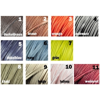 Paspelband, Paspel width 10mm, imitation leather 10 colors on offer