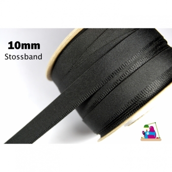 Buy Stoßband, Einfaßband Farbe schwarz  Breite ca.10mm für Hosen, Röcke,  Jacken, Reißverschlüsse. Picture 1