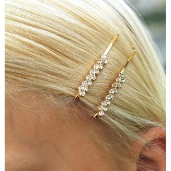 Buy 1St.Haarklammer Haarspange goldoptik oder silberoptik  Starsstein. Picture 5