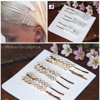 1 pce hair clip hair clip gold look or silver look stars stone