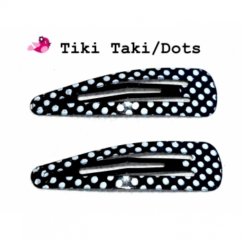 Buy 1St.  Haarspange Haarklammer  Dots weiss schwarz Tiki Taki. Picture 3