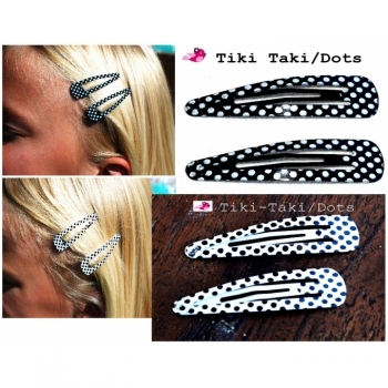 1st. Hairclip Hairclip Dots white black Tiki Taki