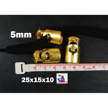 Kaufen Kordelstopper Stopper 5mm Goldoptik für Schnur oder Kordel. Bild 4