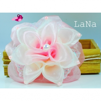 Hair Tie Hair Accessories Hair Flower Hair Bow LaNa pastel pink cream