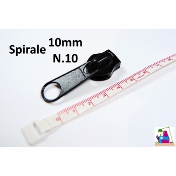 Buy 1 St. Zipper Schieber Spirale 10mm, Num10 Typ 1 schwarz lackiert Reparatur Umtausch. Picture 1