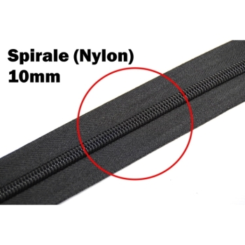 Buy 1 St. Zipper Schieber Spirale 10mm, Num10 Typ 1 schwarz lackiert Reparatur Umtausch. Picture 2