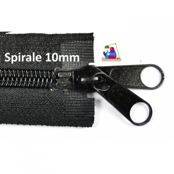 Buy 1 St. Zipper Schieber Spirale 10mm, Num10 Typ 3 Doppelgriff schwarz lackiert Reparatur Umtausch. Picture 2