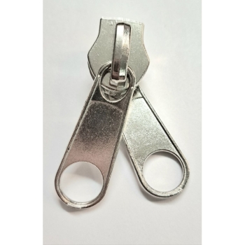 Buy Doppelzipper für Spiralreißverschluss 10mm schwarz silber. Picture 3