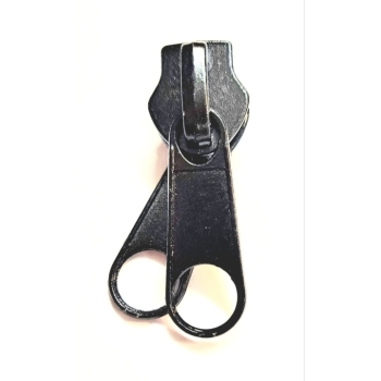 Buy Doppelzipper für Spiralreißverschluss 10mm schwarz silber. Picture 6
