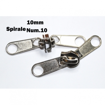 Kaufen 1 St. Zipper Schieber Spirale 10mm, Num10 Typ 3 Doppelgriff Nickel Reparatur Umtausch. Bild 1
