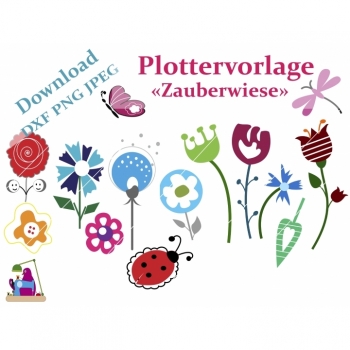 Buy Plottervorlage Plotterdatei "Zauberwiese"  SVG PNG JPG DXF Sofortdownload. Picture 1