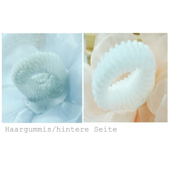 Kaufen Haargummi Haarschmuck Haarblume "Blume SariNa" weiss, zart und elegant. Bild 3