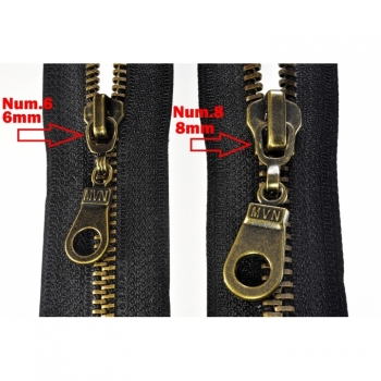 Kaufen 1St Zipper für Metall Reißverschluss 8mm Num.8 Typ 1 Umtausch oder Reparatur antik. Bild 6