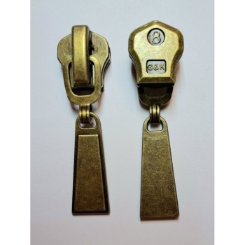 1pc Zipper for metal zipper 8mm Num.8 exchange or repair antik