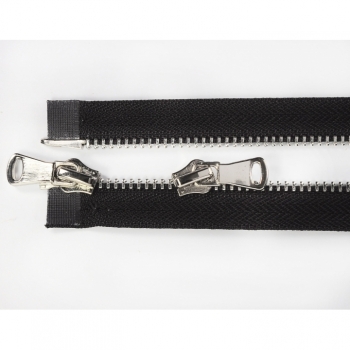 Kaufen 2 Wege Reißverschluss 80cm teilbar Metal Zahn 5mm Schwarz gold oxid Fashion Zipper. Bild 3