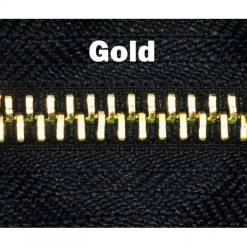 Buy 2 Wege Reißverschluss 80cm teilbar Metal Zahn 5mm Schwarz gold oxid Fashion Zipper. Picture 5