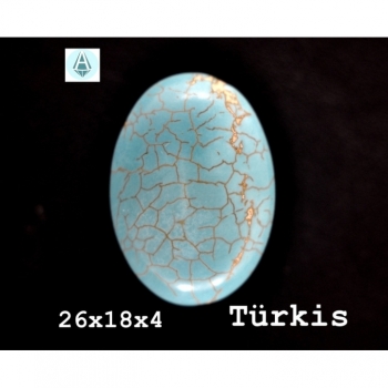 1st. Cabochon gem turquoise 26mmx18mm