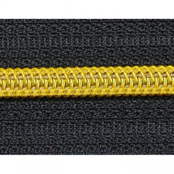 Kaufen Metallisierter teilbarer Reißverschluss Länge 65cm Spirale 5mm, Num.5 gold silber. Bild 5