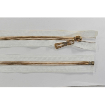 Buy Metallisierter teilbarer Reißverschluss Länge 80cm Spirale 5mm, Num.5 gold silber. Picture 2