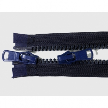 Kaufen 2 Wege Reißverschluss  teilbar Länge 85cm Kunststoffzahn 8mm schwarz, khaki, weinrot, blau. Bild 2