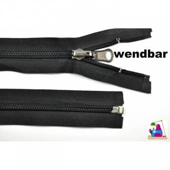 Buy Wendbarer teilbarer Reißverschluss Länge 160cm, Spirallaufschiene 5mm Num.5 schwarz. Picture 2