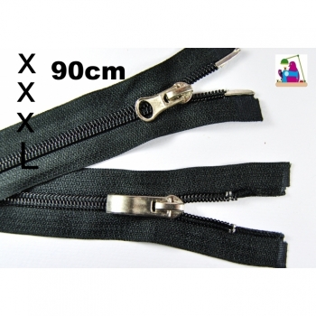 2 ways divisible zipper length 90cm, spiral track 7mm Num.7 black Metalzip