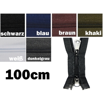 2 ways divisible revisible zipper length 100cm, spiral track 7mm Num.7 black Metalzip