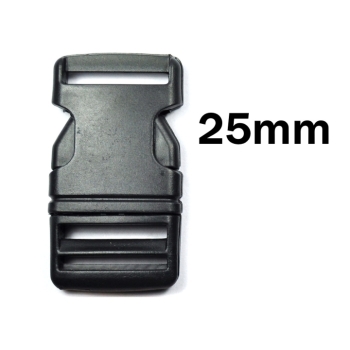 Steckschnalle schwarz 25 mm | Klickverschluss für Gurtband, Taschen & Rucksäcke
