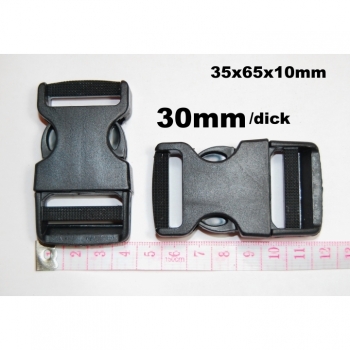 Buy Steckschnallen aus Kunststoff Breite 3cm schwarz massiv/verstärkt. Picture 1