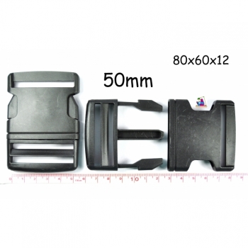 Plastic buckles width 5 cm solid black (Solid / reinforced)