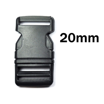 Steckschnalle schwarz weiß 20 mm | Klickverschluss für Gurtband, Taschen & Rucksäcke Steckschnalle schwarz weiß 20 mm | Klickverschluss für Gurtband, Taschen & Rucksäcke