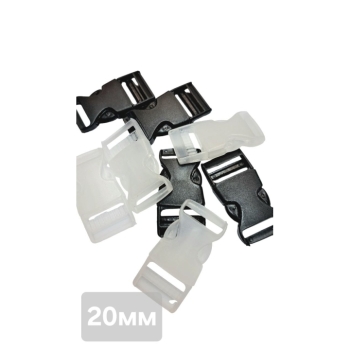 Steckschnalle Verschluss weiss schwarz 20mm 