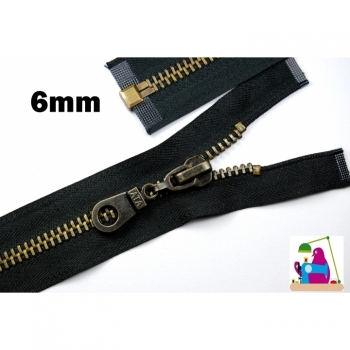 Kaufen Reißverschluss Metalzahn 5mm, Num.5 Länge 60cm teilbar nicht verstärkt schwarz braun. Bild 4