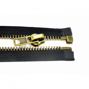 Kaufen Reißverschluss Metalzahn 5mm, Num.5 Länge 65cm teilbar, nicht verstärkt schwarz braun messing nickel. Bild 4
