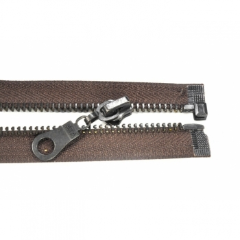 Kaufen Reißverschluss Metalzahn 8mm, Num.8 Länge 60cm teilbar nicht verstärkt schwarz braun. Bild 5